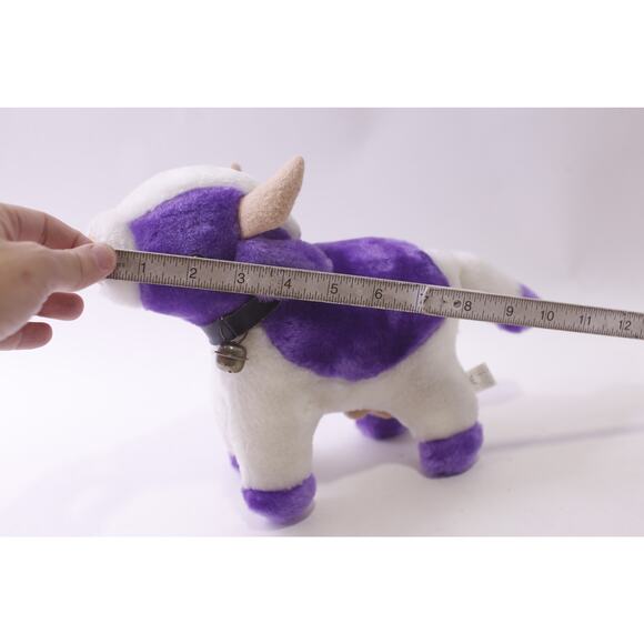 White Purple, Cow, Plush, Milka Style, Collar with Bell, ~ 251114-WH 826 - Picture 4 of 4
